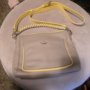 Kate Spade Gray and Yellow Shoulder Bag